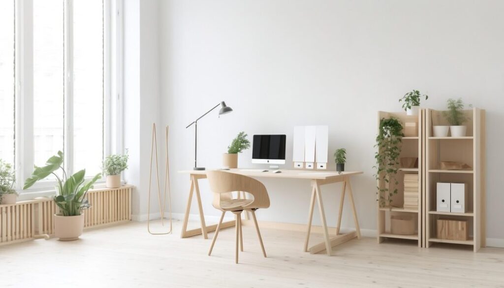 ai generated, desk, office, wood, interior, furniture, desk, desk, desk, desk, desk
