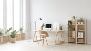 ai generated, desk, office, wood, interior, furniture, desk, desk, desk, desk, desk